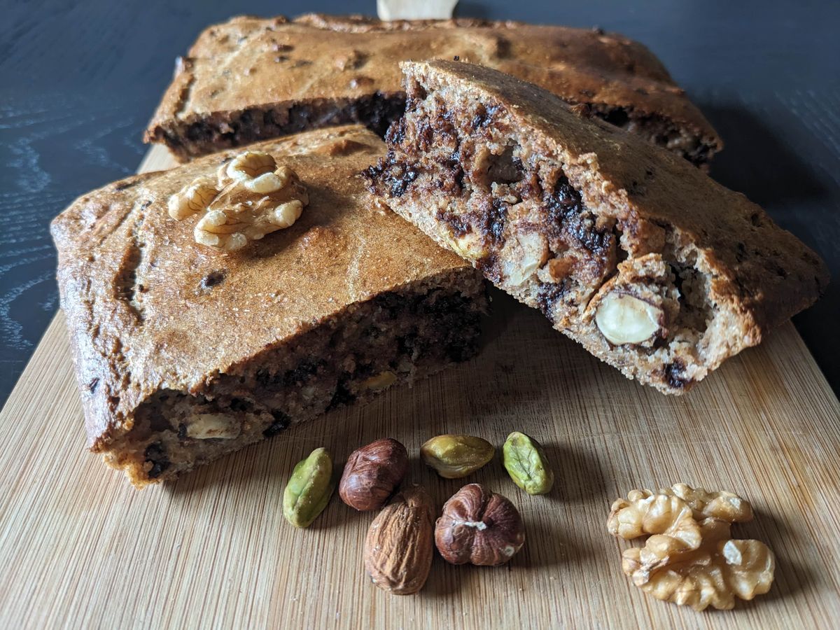 Gâteau healthy pomme-noix