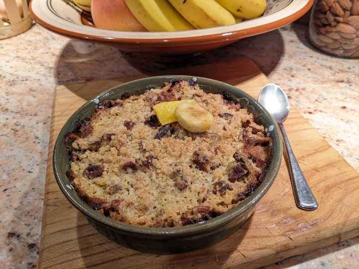 Crumble mangue-banane